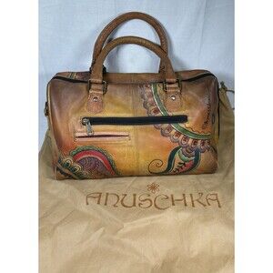 Anuschka Hand Painted Leather Saddle Bag 25th Anniversary